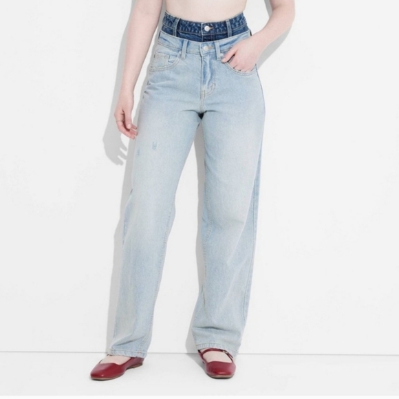 Light Blue Denim Jeans, Wild Fable Double Waist High Rise Relaxed 90s. Size 2. - Picture 7 of 7